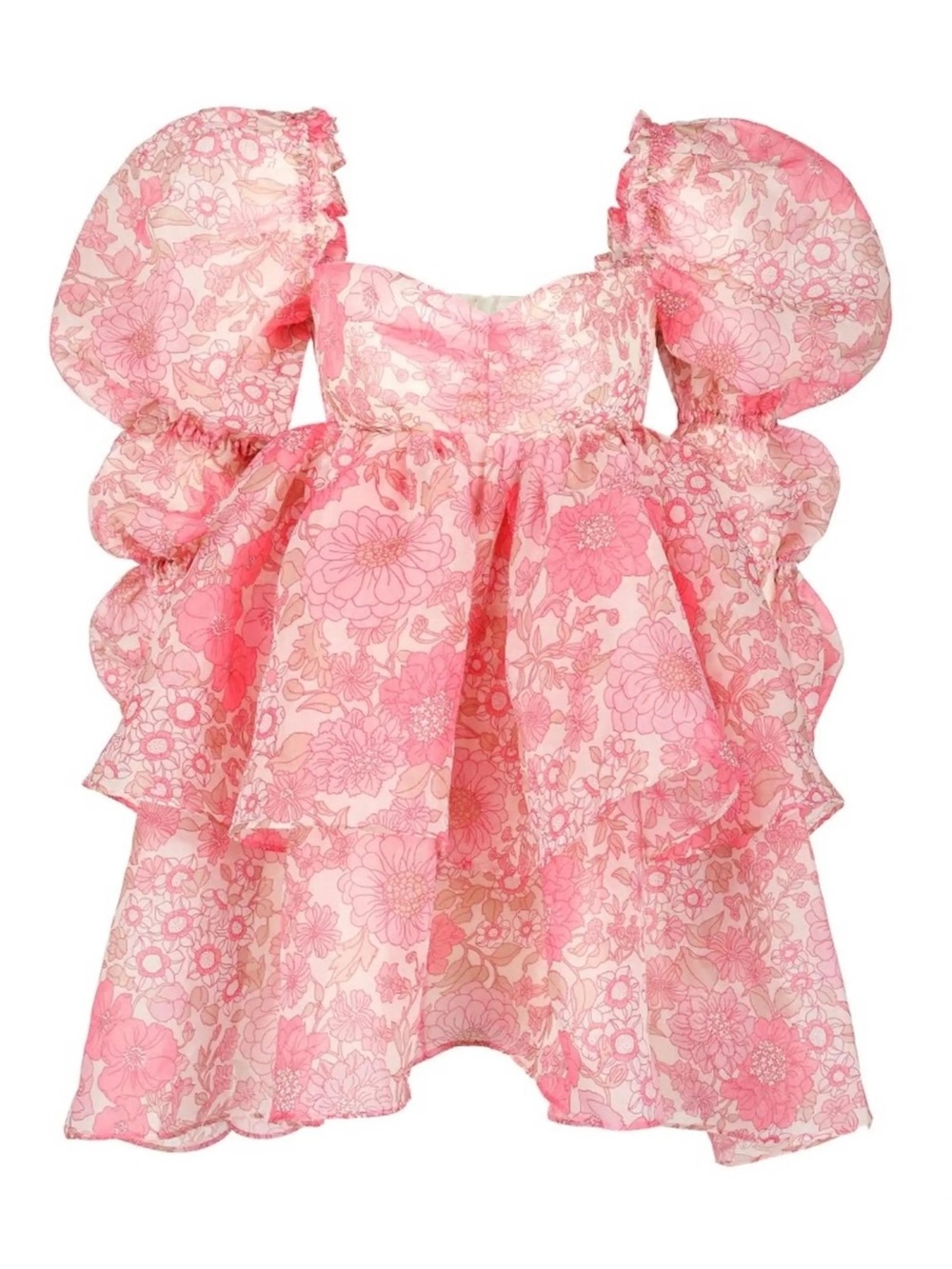 Selkie || Moonlight Dress in The Wildflower Ruffle Mini Floral Pink 2X